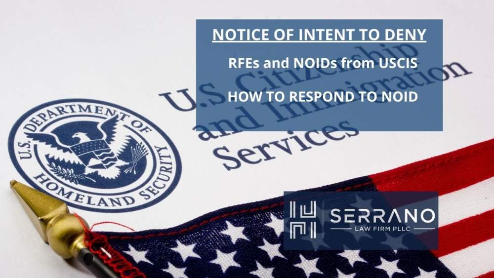 Notice Explaining USCIS Actions Was Mailed Notice of Intent to Deny